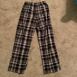 Black Plaid PJ Pants, Girls Large 14-16